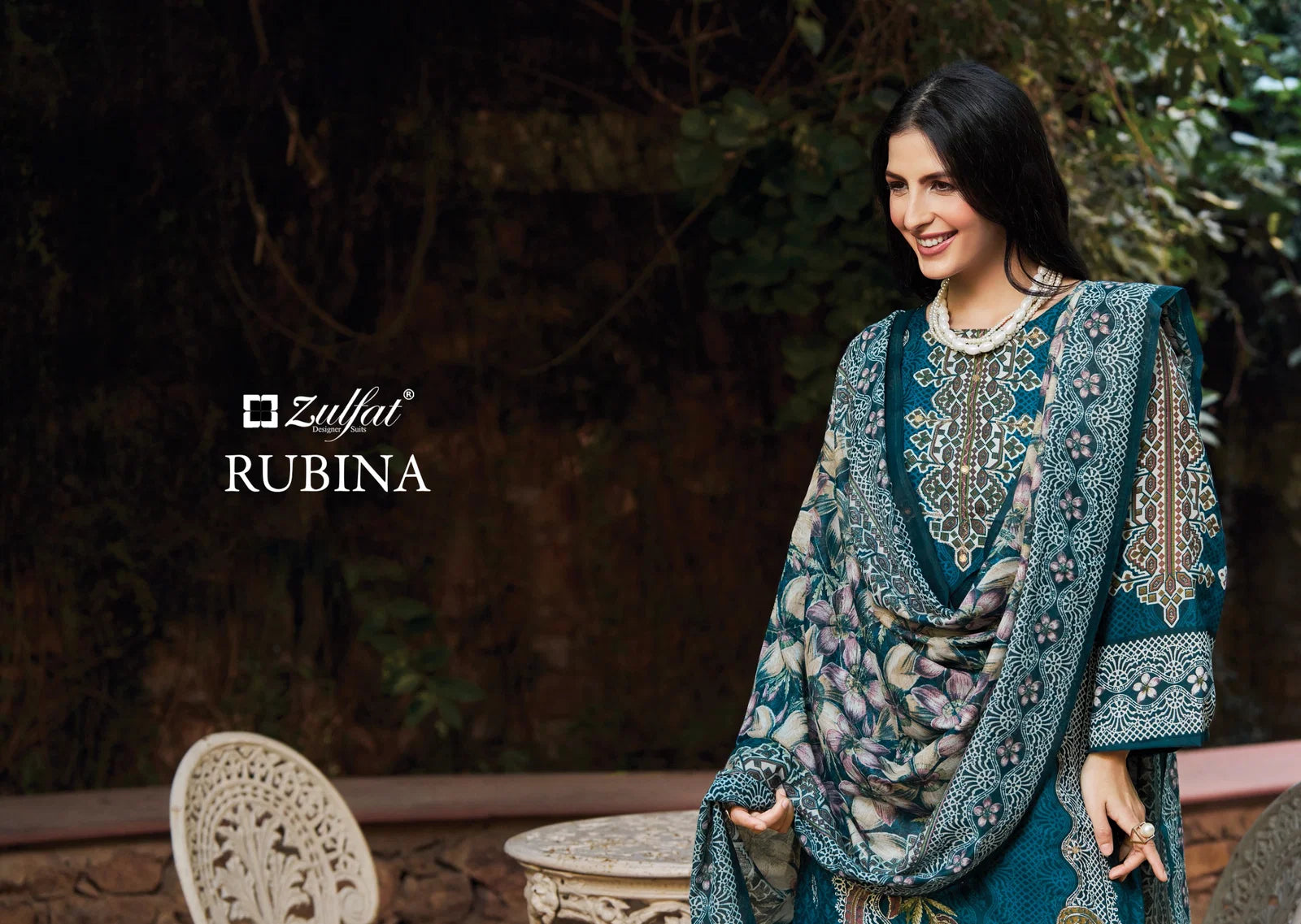 Zulfat Rubina Rayon With Handwork Designer Dress Material Collection