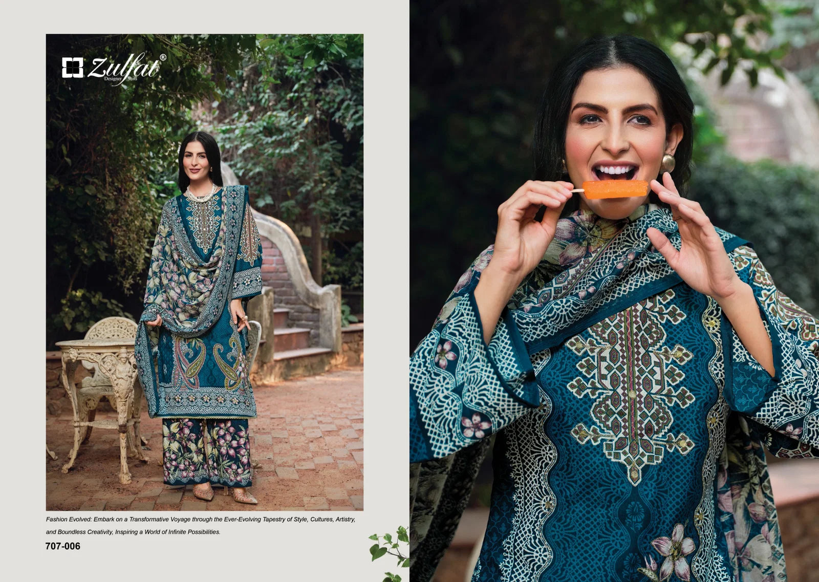 Zulfat Rubina Rayon With Handwork Designer Dress Material Collection