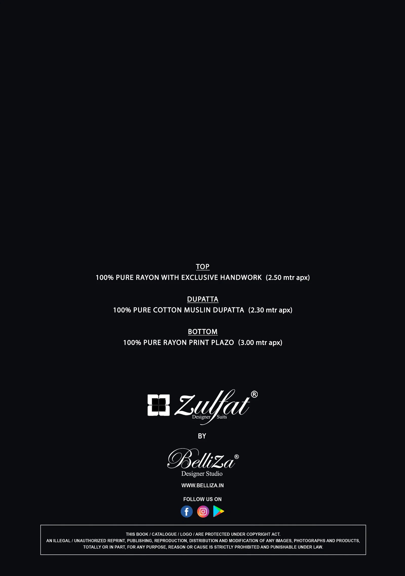 Zulfat Rubina Rayon With Handwork Designer Dress Material Collection
