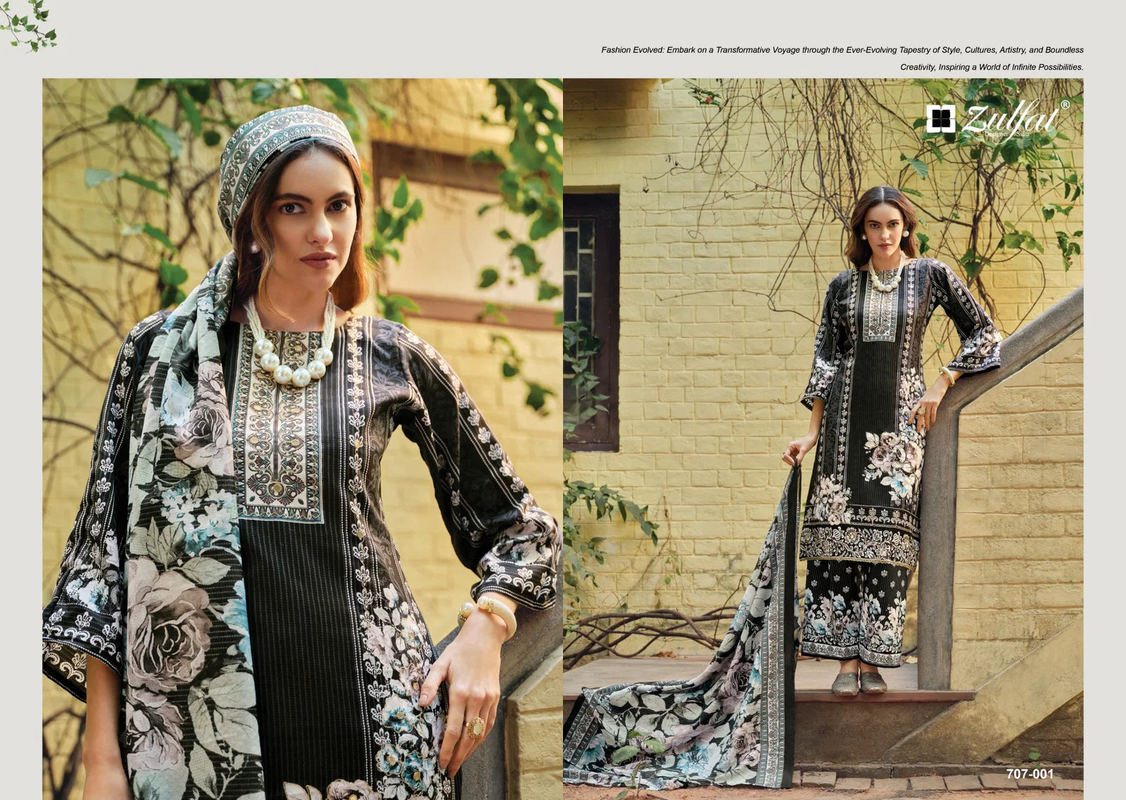 Zulfat Rubina Rayon With Handwork Designer Dress Material Collection