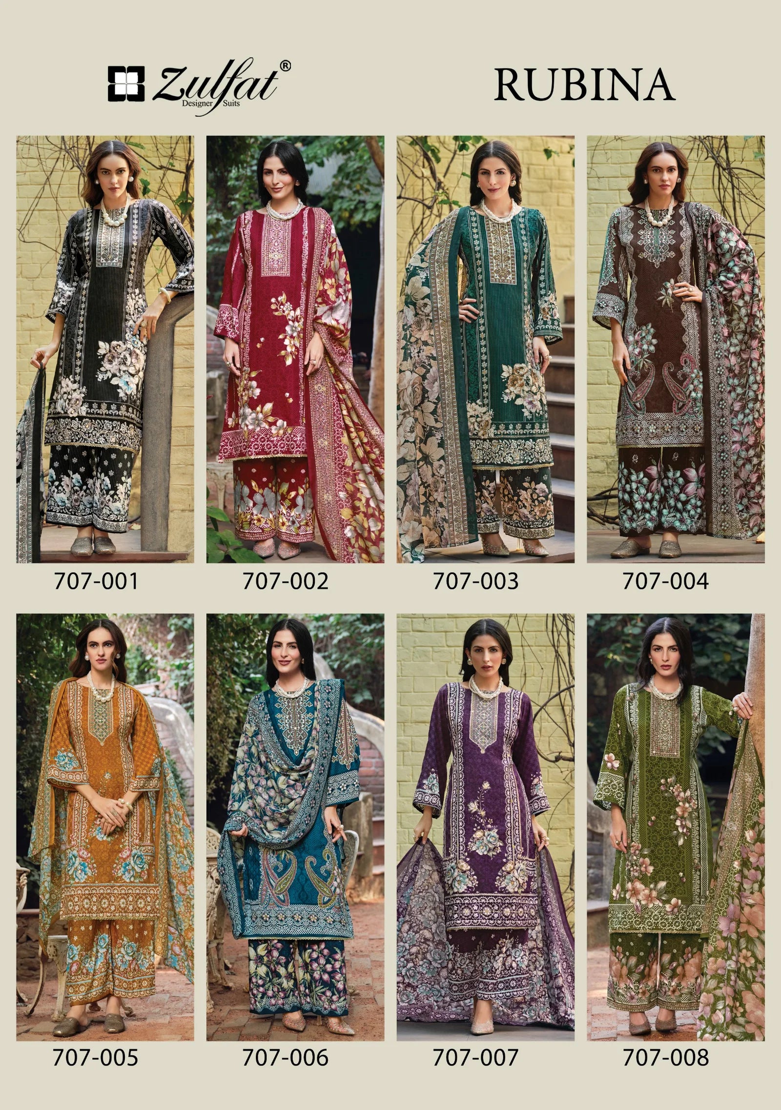 Zulfat Rubina Rayon With Handwork Designer Dress Material Collection